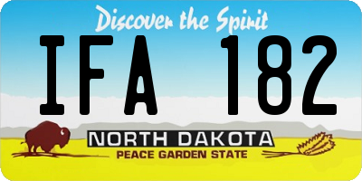 ND license plate IFA182