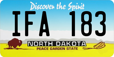 ND license plate IFA183