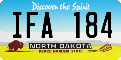 ND license plate IFA184
