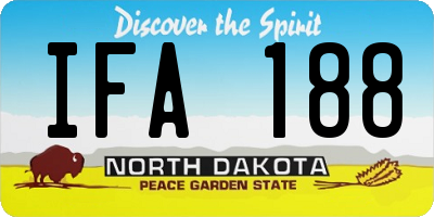 ND license plate IFA188