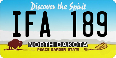 ND license plate IFA189