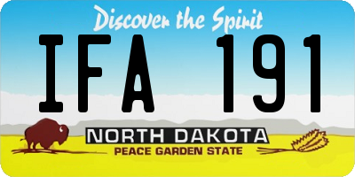 ND license plate IFA191