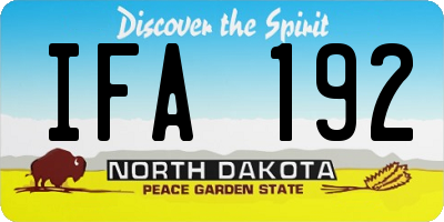 ND license plate IFA192
