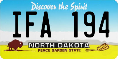 ND license plate IFA194