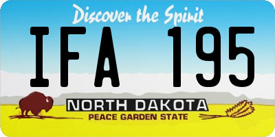 ND license plate IFA195