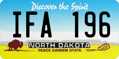 ND license plate IFA196
