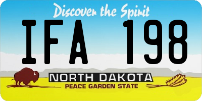 ND license plate IFA198