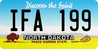 ND license plate IFA199