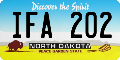 ND license plate IFA202