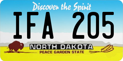 ND license plate IFA205