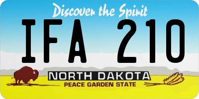 ND license plate IFA210