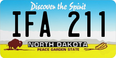 ND license plate IFA211