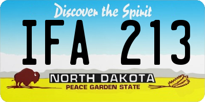 ND license plate IFA213