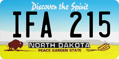 ND license plate IFA215