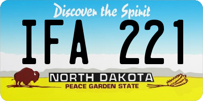 ND license plate IFA221