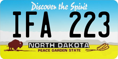 ND license plate IFA223