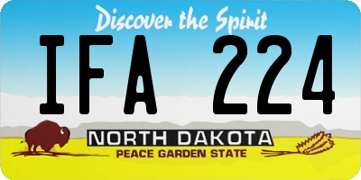 ND license plate IFA224