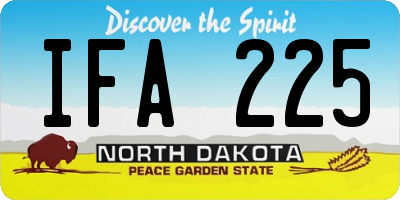 ND license plate IFA225