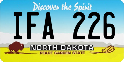 ND license plate IFA226