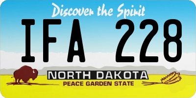 ND license plate IFA228