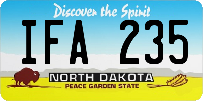ND license plate IFA235