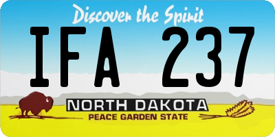 ND license plate IFA237