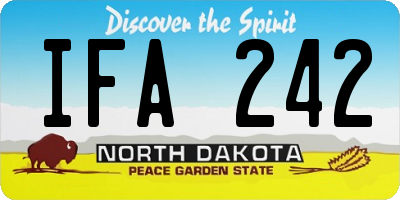 ND license plate IFA242