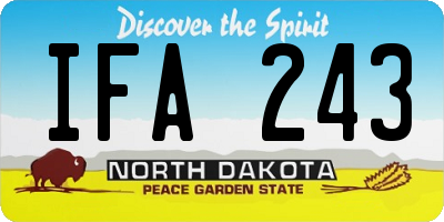 ND license plate IFA243