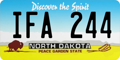 ND license plate IFA244