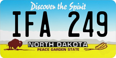 ND license plate IFA249