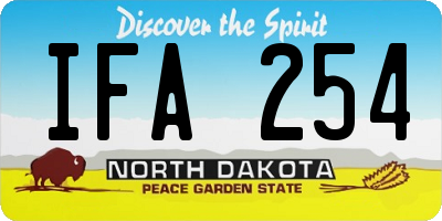 ND license plate IFA254