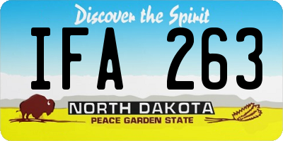 ND license plate IFA263