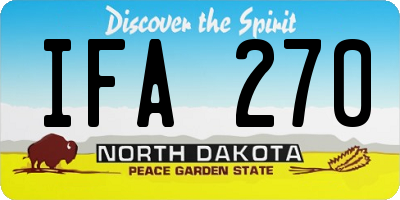 ND license plate IFA270