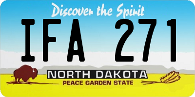 ND license plate IFA271