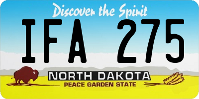 ND license plate IFA275
