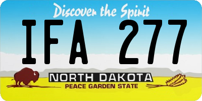ND license plate IFA277