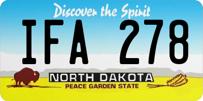 ND license plate IFA278