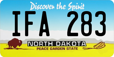 ND license plate IFA283
