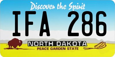 ND license plate IFA286