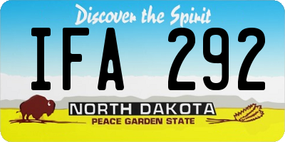 ND license plate IFA292