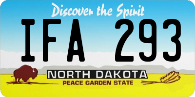 ND license plate IFA293