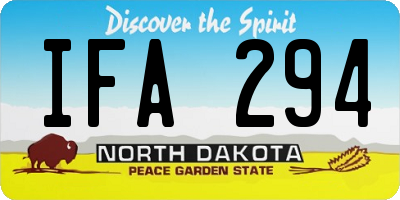 ND license plate IFA294