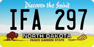 ND license plate IFA297