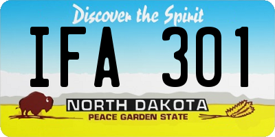 ND license plate IFA301