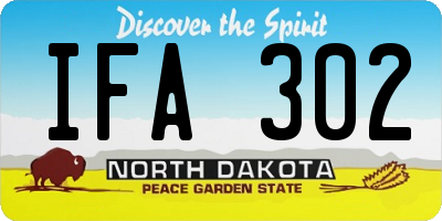 ND license plate IFA302