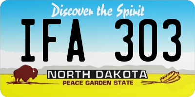 ND license plate IFA303