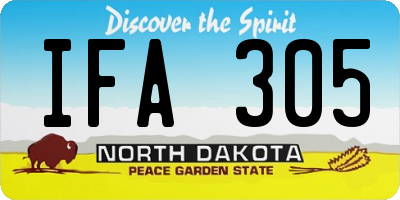 ND license plate IFA305