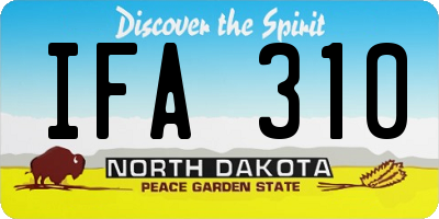 ND license plate IFA310