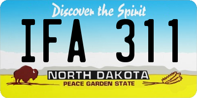 ND license plate IFA311
