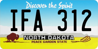 ND license plate IFA312